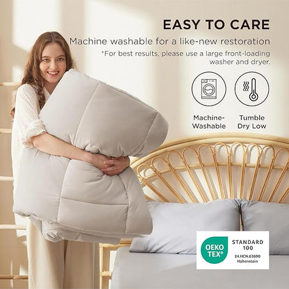Bedsure Linen Queen All-Season Comforter