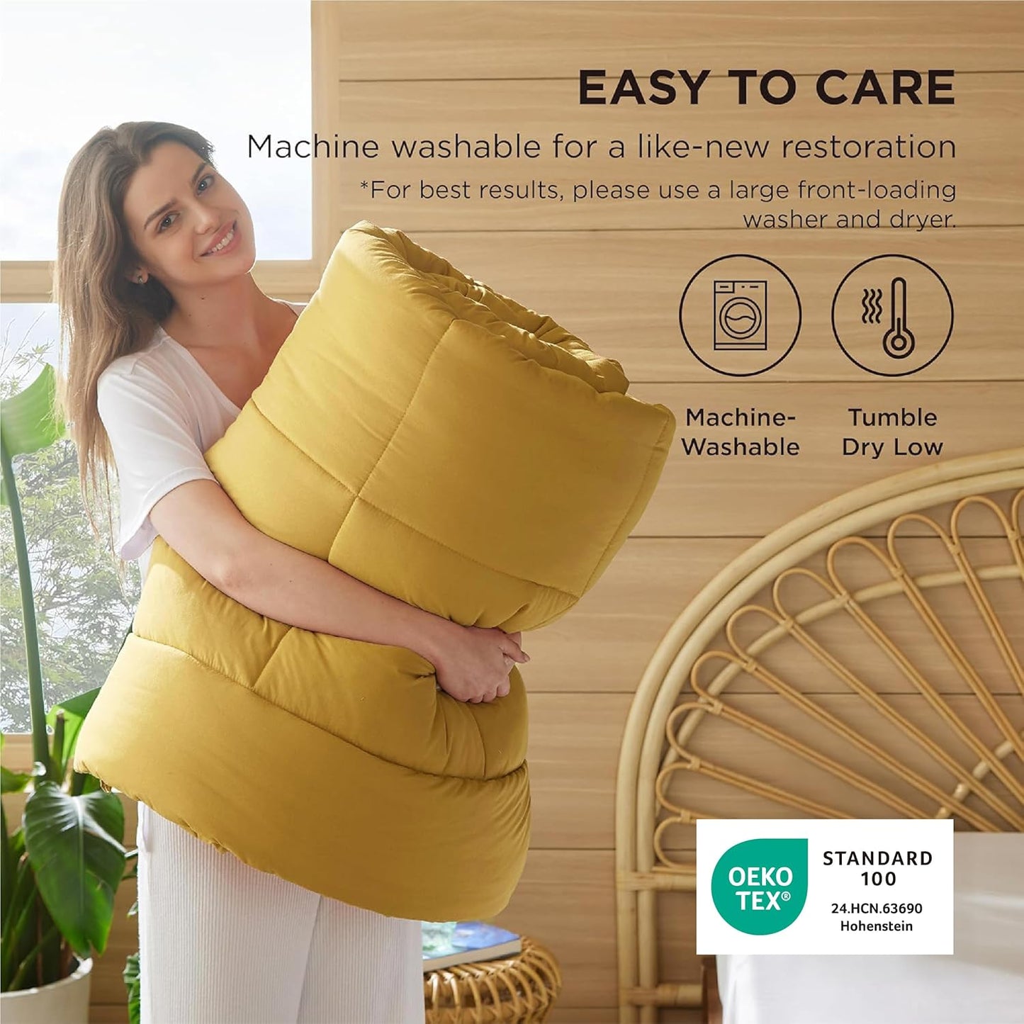 Bedsure Mustard Yellow Queen Comforter