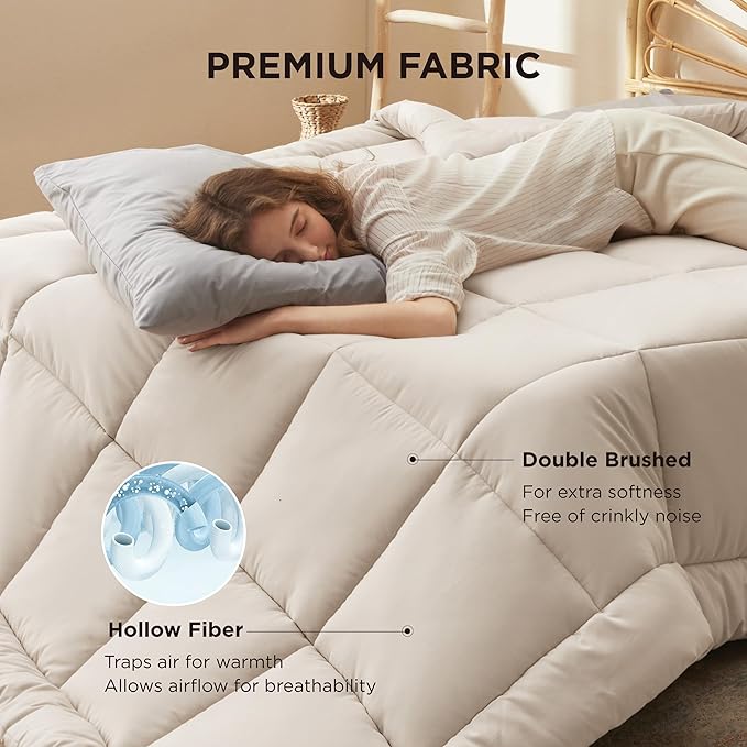 Bedsure Linen Queen All-Season Comforter